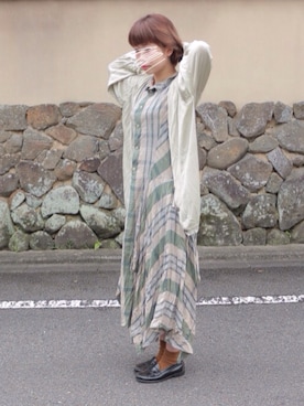 「カーキスカート」｜「アイテム（その他アウター）」を使った、ぴっぴさん（レディース・164cm）の夏コーディネート