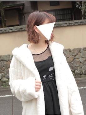 「ドレスアップ」｜「アイテム（その他アウター）」を使った、ぴっぴさん（レディース・153cm）の冬コーディネート