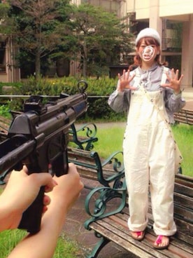「ボーイッシュ、夏コーデ」｜「アイテム（オールインワン・サロペット）」を使った、ぴっぴさん（レディース・153cm）の夏コーディネート
