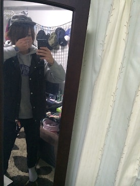 「A BATHING APE（アベイシングエイプ）のアイテム（その他アウター）」を使った、masaさん（メンズ・172cm・20代）の冬コーディネート