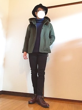 「ツバ広ハット」｜「アイテム（モッズコート）」を使った、taka245さん（メンズ・171cm）の秋コーディネート