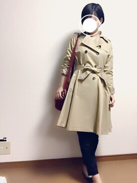 「Banner Barrett（バナーバレット）のアイテム（トレンチコート）」を使った、moeさん（レディース・157cm）の春コーディネート