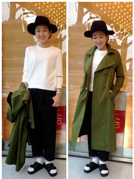 「アイテム（トレンチコート）」を使った、クスノセ  さん（レディース・159cm）の冬コーディネート