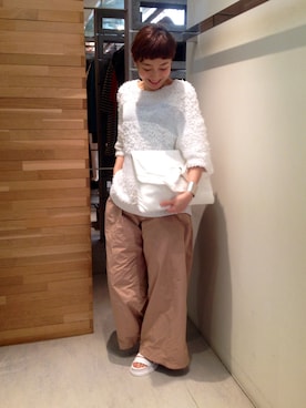 「アイテム（クラッチバッグ）」を使った、クスノセ  さん（レディース・159cm）の春コーディネート