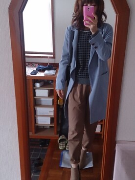 「amelier MAJESTIC LEGON（アメリエルマジェスティックレゴン）のアイテム（チェスターコート）」を使った、stm11yzさん（レディース・161cm）の春コーディネート