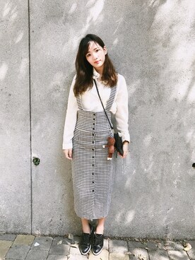 「LOVFEE（ラッフィ）のアイテム（オールインワン・サロペット）」を使った、Hannah🌸さん（レディース・160cm）の秋コーディネート