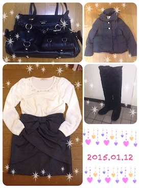 「MINIMUM（ミニマム）のアイテム（ダウンジャケット/コート）」を使った、Hisay☺さん（レディース・156cm）の春コーディネート