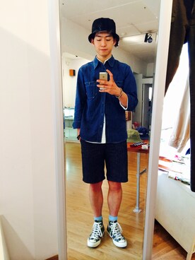 「thisisneverthat（ディスイズネバーザット）のアイテム（アクセサリー）」を使った、천승재さん（メンズ・180cm）の夏コーディネート