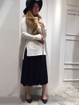 「アイテム（スカート）」を使った、YOKOさん（メンズ・160cm）の秋コーディネート