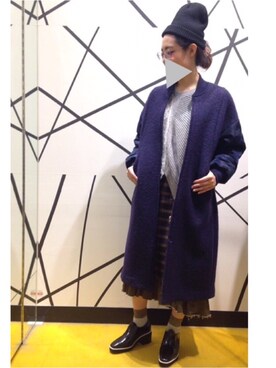 「OSMOSIS（オズモーシス）のアイテム（その他アウター）」を使った、ぴーやさん（レディース・159cm）の秋コーディネート