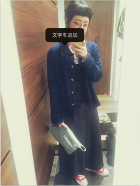 「AS KNOW AS plus（アズノゥアズプラス）のアイテム（デニムジャケット）」を使った、ぴーやさん（レディース・159cm）の春コーディネート