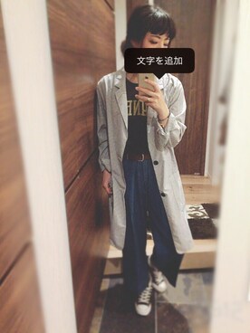「黒髪」｜「アイテム（その他アウター）」を使った、ぴーやさん（レディース・159cm）の春コーディネート