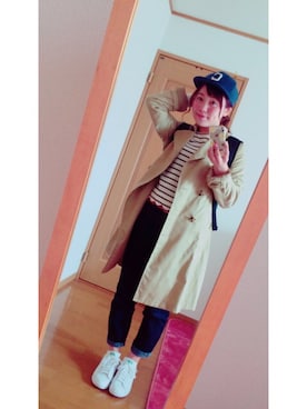 「AS KNOW AS plus（アズノゥアズプラス）のアイテム（トレンチコート）」を使った、あやの ( のんのん )さん（レディース・158cm）の春コーディネート