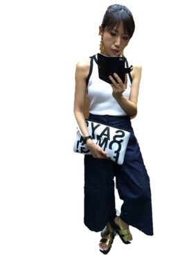 「秋先取りコーデ」｜「アイテム（クラッチバッグ）」を使った、saoriさん（レディース・156cm）の秋コーディネート