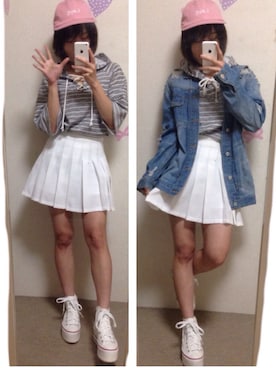 「DRWCYS（ドロシーズ）のアイテム（デニムジャケット）」を使った、みかちびさん（レディース・150cm）の春コーディネート