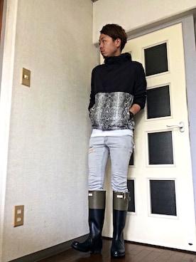 「MR.GENTLEMAN（ミスタージェントルマン）のアイテム（マウンテンパーカー）」を使った、84ersさん（メンズ・174cm）の夏コーディネート
