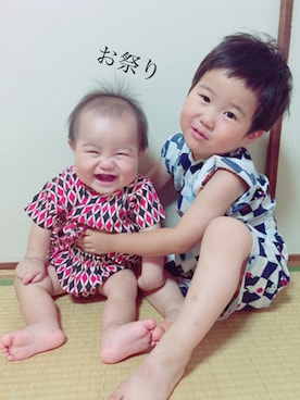 「Think Bee!（シンクビー）のアイテム」を使った、まるまるさん（キッズ・90cm）の夏コーディネート