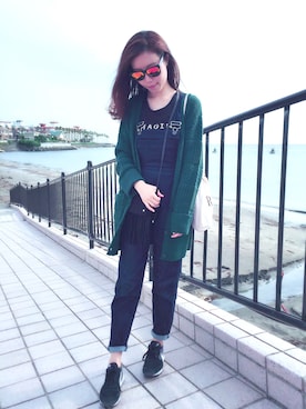 「EVRIS（エヴリス）のアイテム（その他）」を使った、Rikuuü🎈さん（レディース・165cm）の春コーディネート