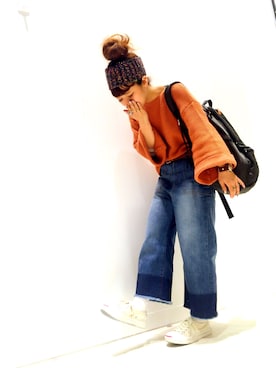 「ARIES（アリーズ）のアイテム（パンツ）」を使った、R子さん（レディース・151cm）の春コーディネート