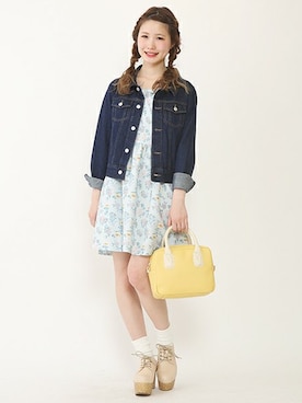 「one after another NICE CLAUP（ワンアフターアナザーナイスクラップ）のアイテム（ブーティ）」を使った、ricacoさん（レディース・158cm）の冬コーディネート