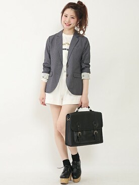 「one after another NICE CLAUP（ワンアフターアナザーナイスクラップ）のアイテム（ブーティ）」を使った、ricacoさん（レディース・158cm）の冬コーディネート