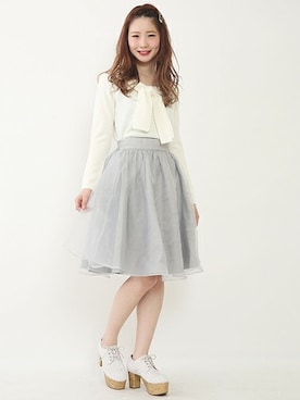 「one after another NICE CLAUP（ワンアフターアナザーナイスクラップ）のアイテム（ブーティ）」を使った、ricacoさん（レディース・158cm）の冬コーディネート