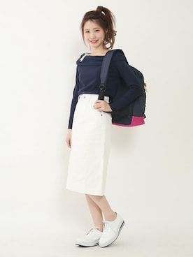 「one after another NICE CLAUP（ワンアフターアナザーナイスクラップ）のアイテム（タンクトップ）」を使った、ricacoさん（レディース・158cm）の冬コーディネート