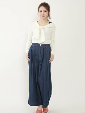 「ボウタイ」｜ricacoさん（レディース・158cm）の冬コーディネート