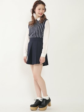 「one after another NICE CLAUP（ワンアフターアナザーナイスクラップ）のアイテム（ブーティ）」を使った、ricacoさん（レディース・158cm）の春コーディネート