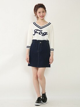 「ロゴニット」｜「アイテム（その他シューズ）」を使った、ricacoさん（レディース・158cm）の春コーディネート
