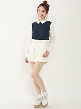 「one after another NICE CLAUP（ワンアフターアナザーナイスクラップ）のアイテム（ブーティ）」を使った、ricacoさん（レディース・158cm）の春コーディネート