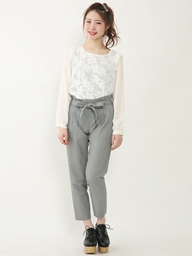 「one after another NICE CLAUP（ワンアフターアナザーナイスクラップ）のアイテム（ブーティ）」を使った、ricacoさん（レディース・158cm）の春コーディネート