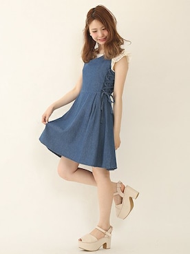 「ブルー x ホワイト」｜ricacoさん（レディース・158cm）の夏コーディネート