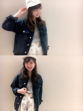 「one after another NICE CLAUP（ワンアフターアナザーナイスクラップ）のアイテム（キャップ）」を使った、ricacoさん（レディース・158cm）の春コーディネート