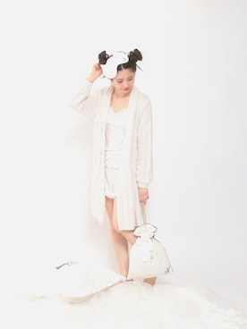 「one after another NICE CLAUP（ワンアフターアナザーナイスクラップ）のアイテム（ルームウェア）」を使った、ricacoさん（レディース・158cm）の夏コーディネート