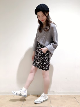 「one after another NICE CLAUP（ワンアフターアナザーナイスクラップ）のアイテム（ハンチング/ベレー帽）」を使った、ricacoさん（レディース・158cm）の秋コーディネート