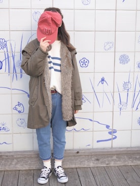 「allstar」｜「アイテム（デニムパンツ）」を使った、は せ が わさん（レディース・153cm）の冬コーディネート