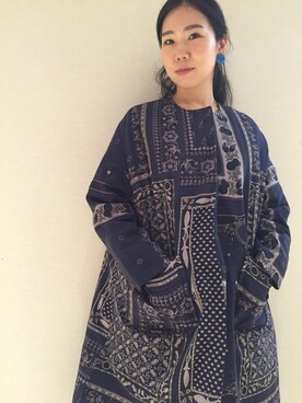 「ボヘミアンズ」｜「アイテム（その他アウター）」を使った、小林さん（レディース・155cm）の秋コーディネート