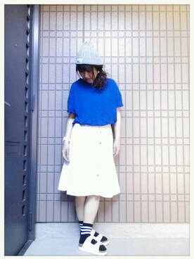 「ブルー x ホワイト」｜☆ゆみこ☆さん（レディース・159cm）の夏コーディネート