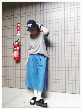「パックT」｜「アイテム（帽子）」を使った、☆ゆみこ☆さん（レディース・159cm）の夏コーディネート