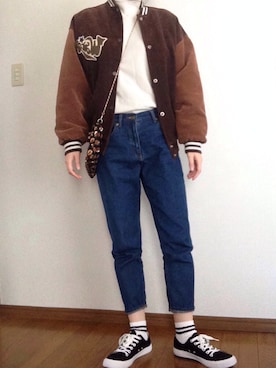 「成人式」｜「アイテム（ブルゾン）」を使った、pinさん（レディース・167cm）の冬コーディネート