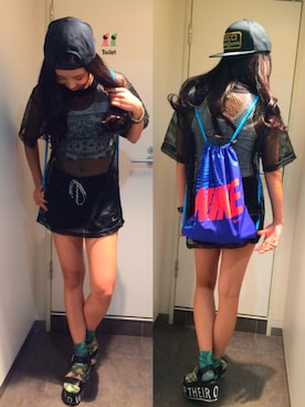 「スボーツミックス」｜「アイテム（サンダル）」を使った、AKARIさん（レディース・164cm）の春コーディネート
