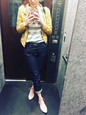 「BEAMS（ビームス）のアイテム（ナイロンジャケット）」を使った、v_mari_vさん（レディース・169cm）の秋コーディネート