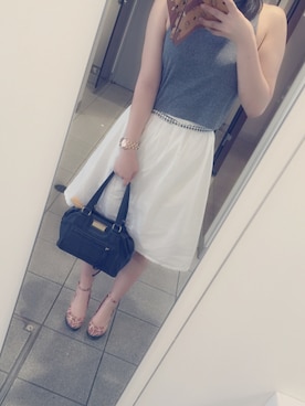 「YEVS（イーブス）のアイテム（シューズ）」を使った、Tsumugi Andoさん（レディース・165cm）の夏コーディネート