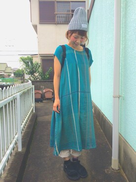 「DEEP BLUE（ディープブルー）のアイテム（パンツ）」を使った、シゲさん（レディース・162cm）の夏コーディネート