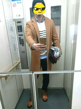 「アイテム（チェスターコート）」を使った、いちおちゃん@アラサーさん（メンズ・181cm・20代）の冬コーディネート