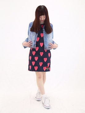 「Desigual（デシグアル）のアイテム（デニムジャケット）」を使った、ぴさん（レディース・155cm）の冬コーディネート