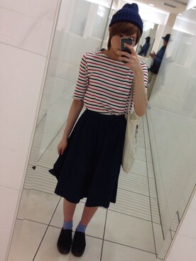 「Dr. Martens（ドクターマーチン）のUSED（その他シューズ、ブラウン系）」を使った、sayumi.さん（レディース・160cm）の春コーディネート