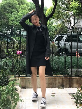 「雨」｜「アイテム（トレンチコート）」を使った、圈圈さん（レディース・157cm）の秋コーディネート