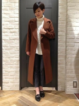 「アパートバイローリーズ」｜「アイテム（チェスターコート）」を使った、sumireさん（レディース・157cm）の秋コーディネート
